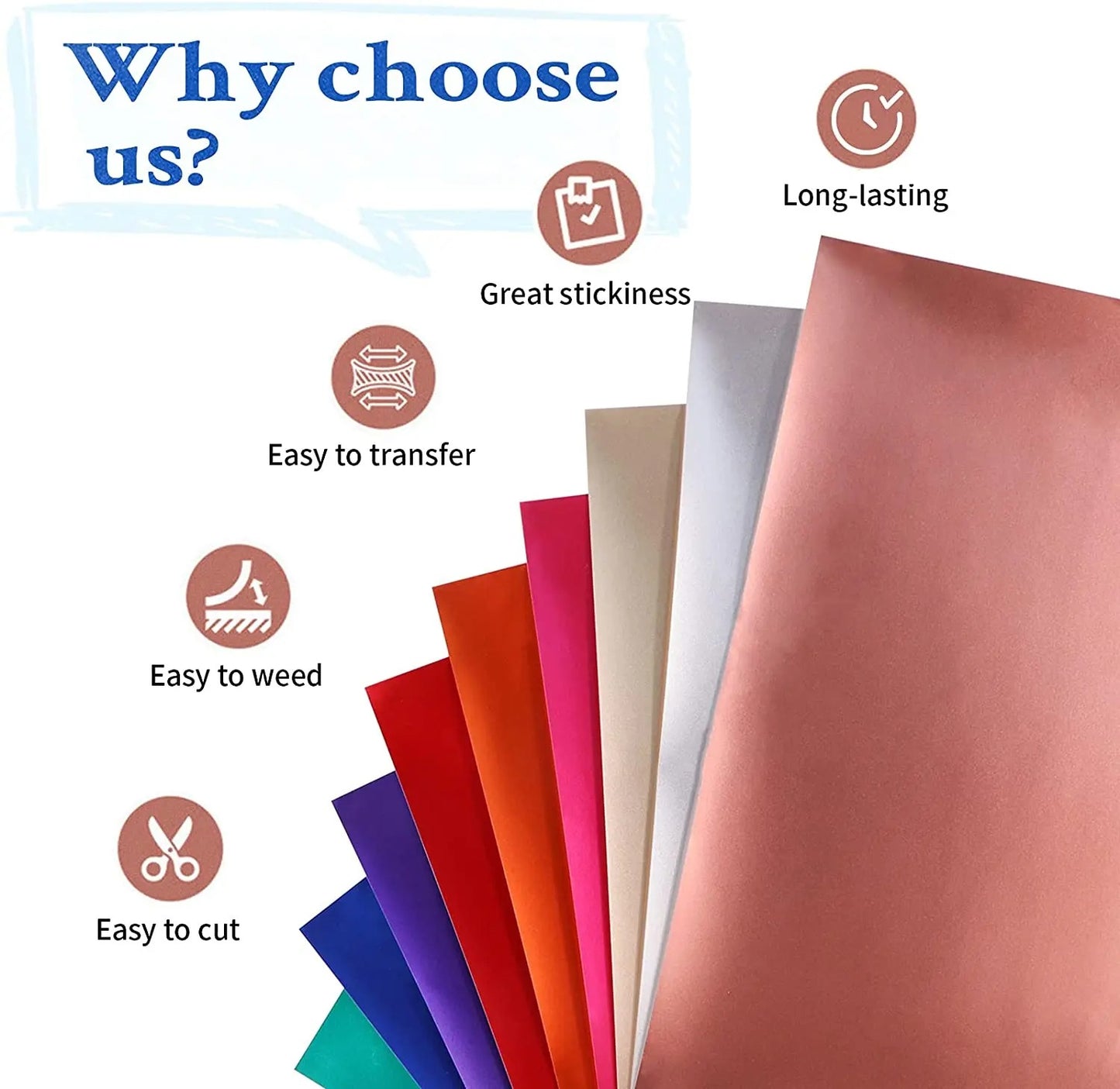 Cricut-Compatible: 9pcs 30×30cm Matte Metallic Permanent Adhesive Vinyl Bundle – Sticky Sheets for Plotter & DIY Crafts